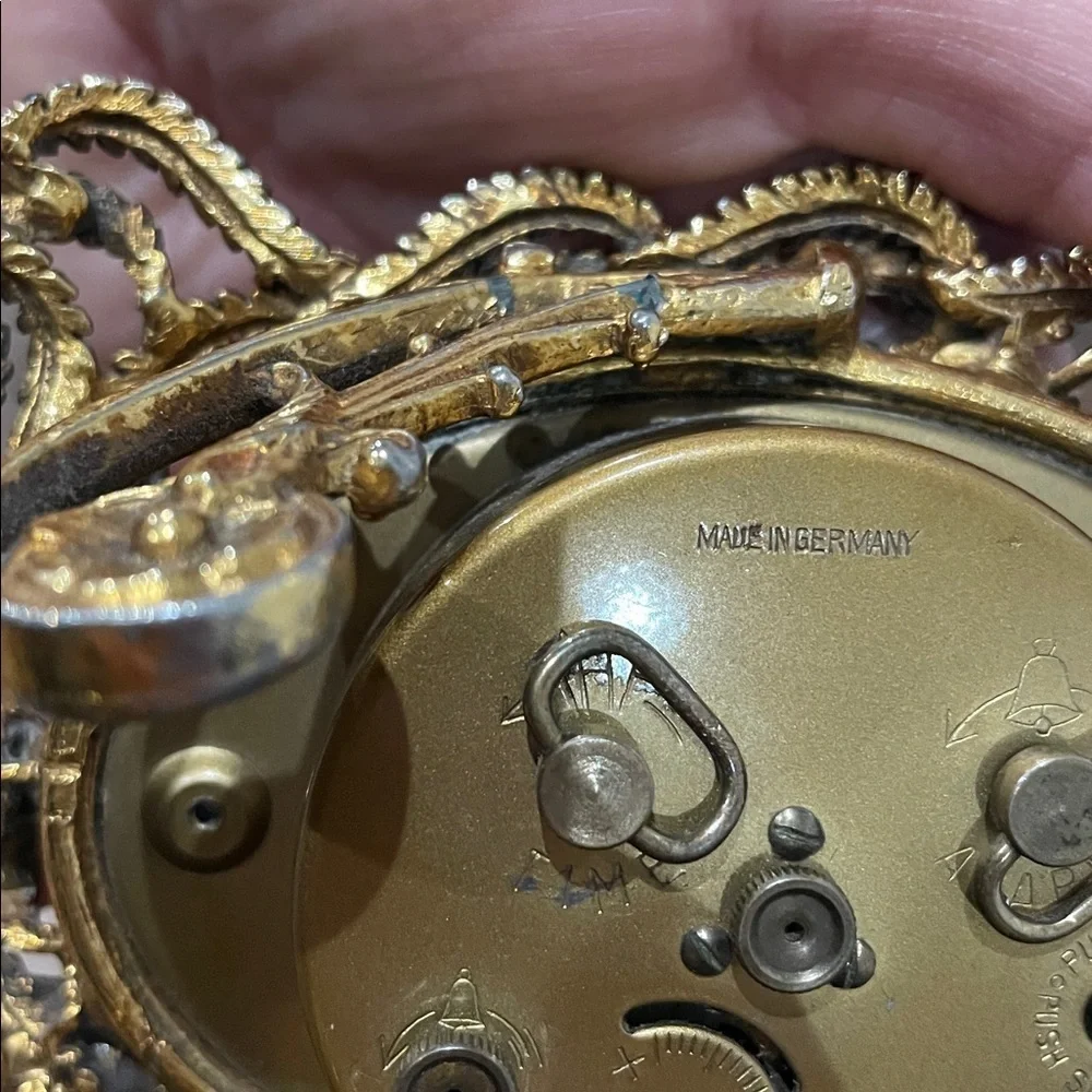 Stylebuilt Wind-up Alarm Clock Ornate Metal Case Vintage Rare Made In Germany